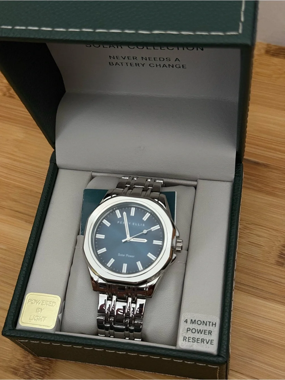 Perry Ellis Men’s Stainless Steel Watch with Blue Dial